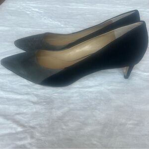 Ann Taylor Classic Black and Gray Suede Heels size 9